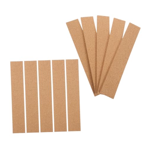 HOMSFOU 10pcs Frameless Cork Strips for Walls Self-Adhesive Natural Cork Board for Office Home Modern Bulletin Bar for Photos Memos Notices Chic Wall Decor