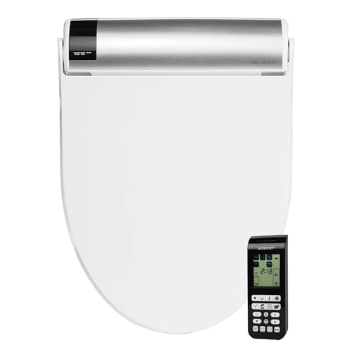 Bio Bidet BB2000 Electric Bidet Toilet Seat Warm Water with Air Dryer Heated Seat with Sensor and Slow Close Lid Night Light Modern Black Remote Control Elongated