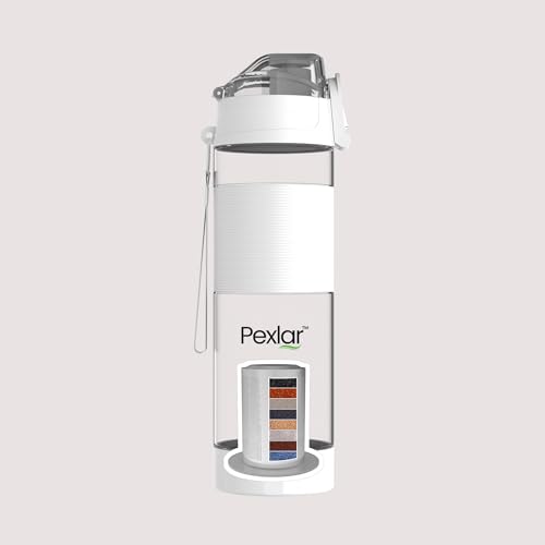 Image of Pexlar Tritan Multi Stage Alkaline Water Filter Bottle | Alkaline Water Generator | Water Bottle with Filter inside | White | 650 ml | Multirich Mineral Water - BPA Free