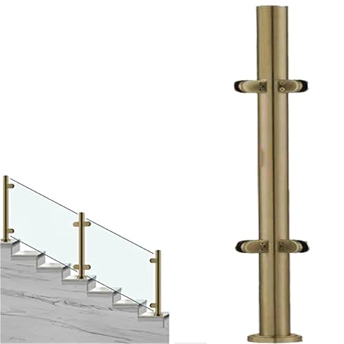 24 28 32 36 40 44 48 in Height Glass Stair Railing Handrail, Glass Balustrade Post for Balcony Barriers, Stainless Steel Railing Fence Pole Handrail Fencing(C-Corner,Height 44in/110cm)