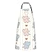 LINGF Grembiule impermeabile Simpatico elefante con cuore Grembiuli con tasche grembiuli da cucina chef per donna uomo