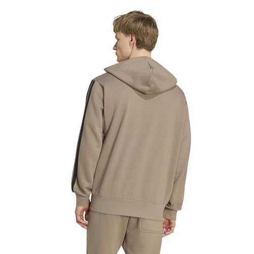 Image of adidas Mens Essentials 3-Stripes Fleece Hoodie Casual Outerwear Casual - Green