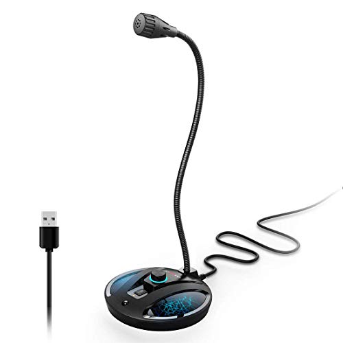 USB Recording Microphone, Computer PC Podcast Condenser Cardioid Mic with Mute Button & LED Indicator for Laptop, Mac, PS4 - Vocal, Podcasting, Skype, YouTube, Games, Streaming (JV603PRO) (Renewed)