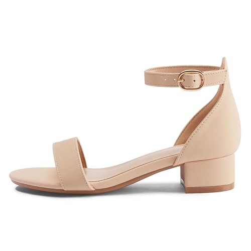 K KomForme Girls Sandals Low Heels Dress Pump Ankle Strap Open Toe Wedding Party Shoes(Toddler/Little Kids/Big Kids)2