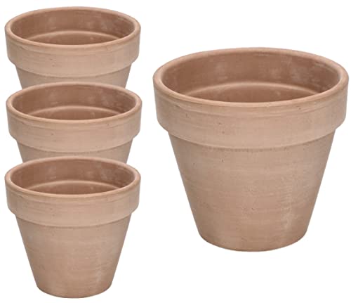 KOTARBAU® Terracotta Flower Pot Planter with Rim for Indoor and Gardens M, Garden, Mocha Diameter: 13 Cm