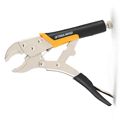 Steelhead 3-Piece Locking Pliers Set, 10-Inch Curved Jaw, 7-Inch Curved Jaw & 6-1/2” Long Nose Straight Jaw, Integrated Wire Cutter, Usa-Based Support #TOP6