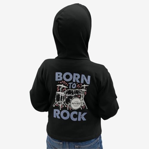 Hard Rock Youth Kids Unisex Born to Rock Zip Fleece Hoodie Black3