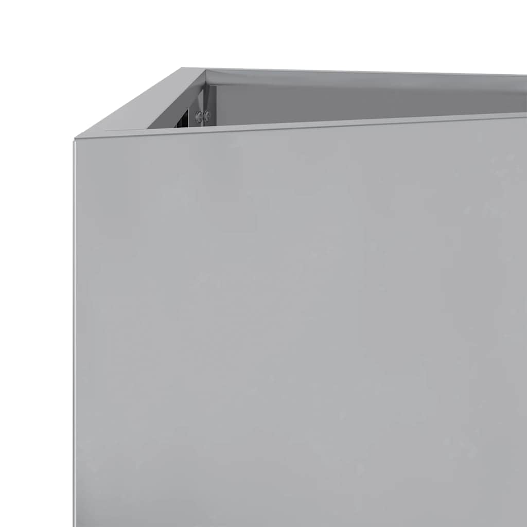 Macetas triangulares de acero galvanizado, 2 unidades, 40 x 40 x 75 cm, bancal alto para balcón, terraza, jardín, jardinera estable para exteriores