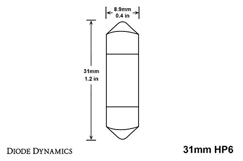 Bulbos LED Diode Dynamics 31mm HP6 Par Blanco Cálido miniatura 5
