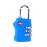 SOIMISS para Equipaje Bloquear con código cerraduras aprobadas Cerradura del casillero Bloqueo de Letras 3 cerraduras de combinación Cerrar Cerradura portátil Cerradura de combinación Blue