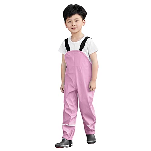 Boys Girls Suspender Rain Pants Kids Water-Proof Rain Trouser Lightweight Rain Pant Unisex Overalls Rainwear3