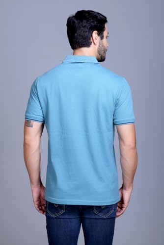 Image of SANE ORIGINALS Textured Polo T-Shirt for Men in Vertical Stripes || Old Money Polos for Men