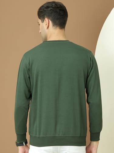 Image of Mack Jonney Fleece Regular Fit Solid Round Neck Sweatshirt for Men-MACK639877