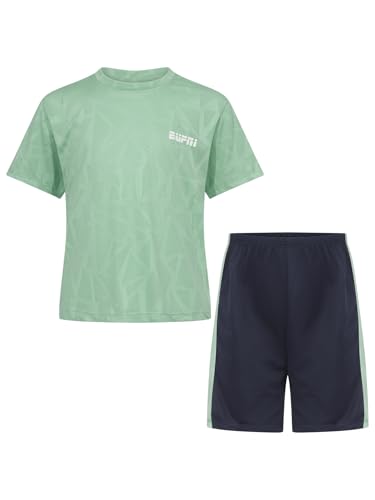 Kids Boys Football Kit Piece Quick Dry Short Sleeve Tshirts With Shorts Basketball Training Uniform