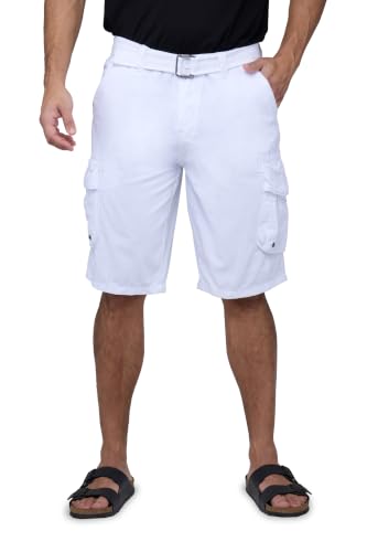 X RAY Mens Belted Cargo Shorts Relaxed Fit Casual Knee Length 12.5 Cargo Shorts for Men (Big and Tall Shorts for Men) |Twill Tape - Black- 42