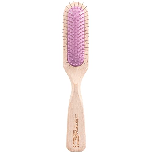Chris Christensen 16 mm Oblong Dog Brush, Breezy Brush Series, Groom Like a Professional, Rounded and Grounded Metal Pins, Best for Styling and Straightening Coat, Soft (Purple)