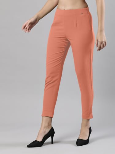 Image of Femmora Comfortable Fit Solid Straight Pant, Breathable Cotton Fabric with Side Zip Button Closure, for Women, Pack of 1