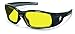 Crews SR114 Swagger Brash Look Polycarbonate Dual Lens Glasses with Polished Black Frame and Amber Lens