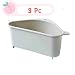 Produktbild FinDaDa 3 Stück Waschbecken Filterablage Dreieck-Lagerregal, Seiher Sieb Set Klappbar Abtropfsieb über die Spüle, Vegtable/Obst Küche Sieb Teesieb mit ausziehbaren Griffen (Grau)