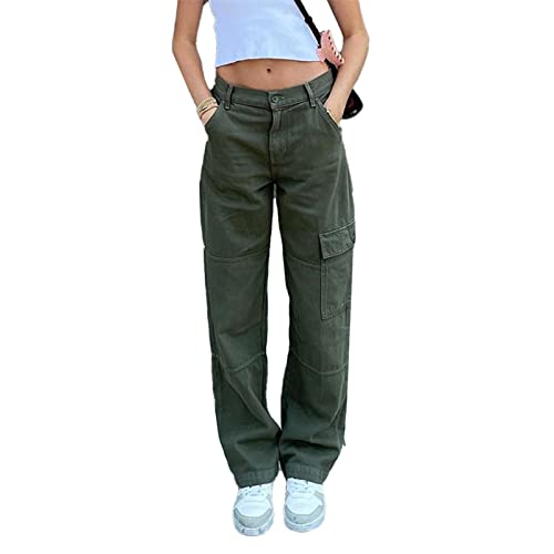 Oniissy Damen High Waist Jeans Hose mit Hoher Taille Straight Y2K Style Harajuku Streetwear Pants Casual Slim Freizeit Baggy Jeans Boyfriend Jeans 90er Hipster Flare Denim Gerade Jeanshose Mom Jeans Cover