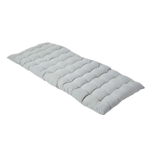 HOMESCAPES Coussin pour Banc de Jardin, Matelas de Sol, Coussin pour Banquette extérieure 2 Places, Coton - 108 x 42 x 5 cm - Gris