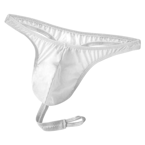 JEKE-DG Men's Breathable Low Waist Sexy Briefs See Through Ice Silk Thong Lingerie Erotic Jockstrap T-Back Underwear