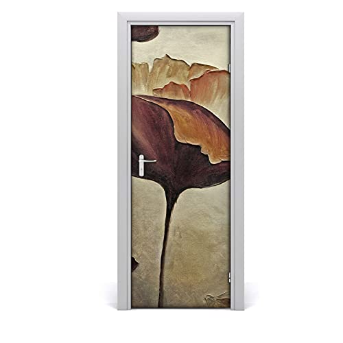Fotomural autoadhesivo impermeable de amapolas lavable para puertas 2