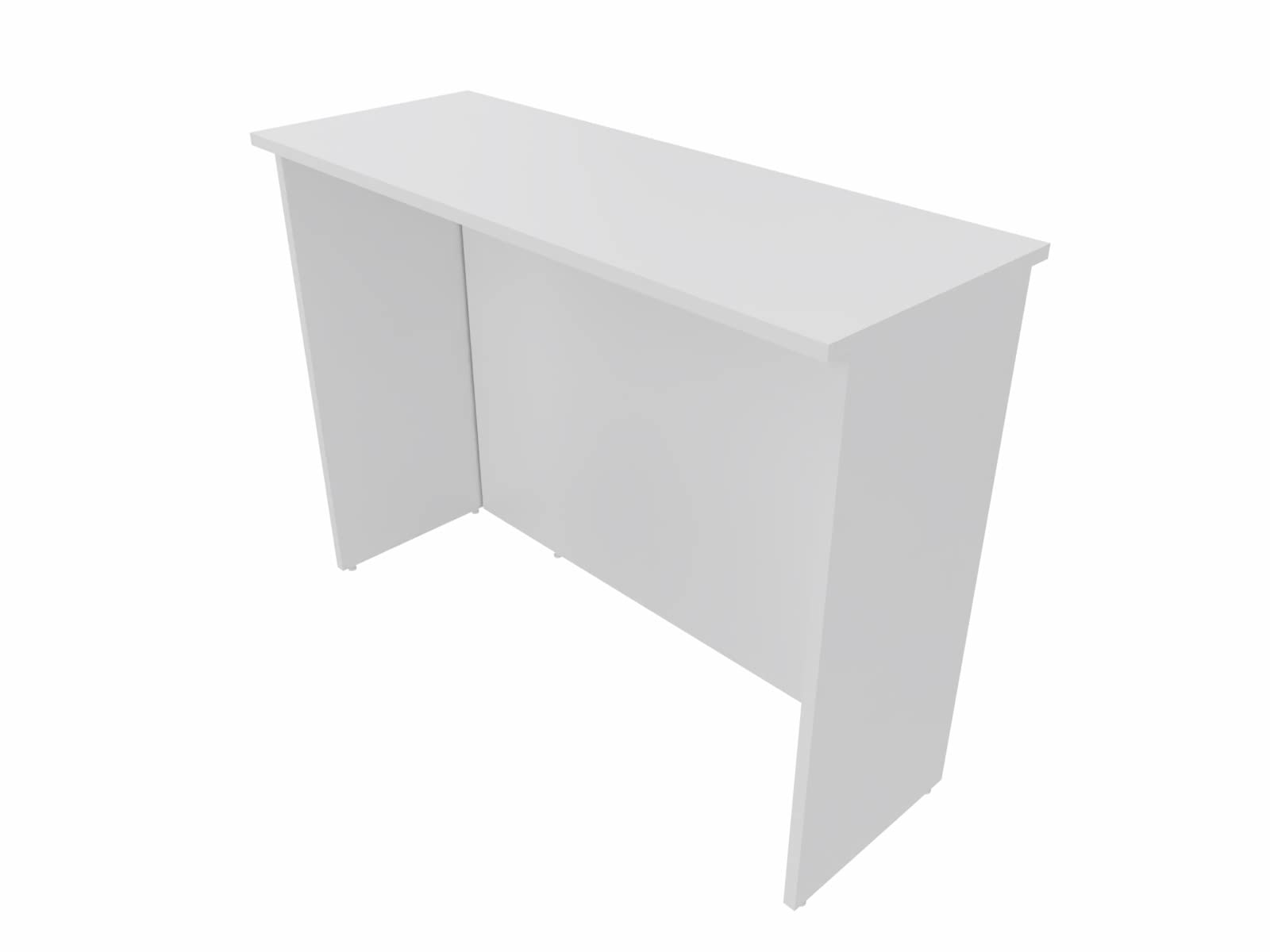 Bancone Reception lineare piano e fianchi in legno cm altezza 109 cm da negozio in melaminico, cassa e sale di attesa manifattura italiana alta qualità (l. 125cm, Bianco)