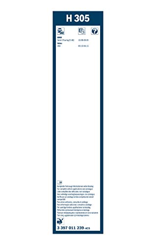 Image of BOSCH H305 Rear Wiper Blade; 12 inch - Single (Pack of 2)