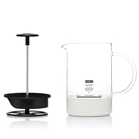 Bodum 1446-01 Milchschäumer mit Glasgriff Latteo, schwarz, H 18cm, B 15,6cm, L 10cm