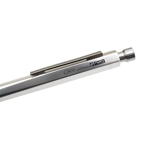 Image of OHTO GS01 Ballpoint Pen 0.7mm Medium Tip Black Ink | Silver Metal Body | Smooth Writing Japanese Pen for Office & Professional Use Made In Japan