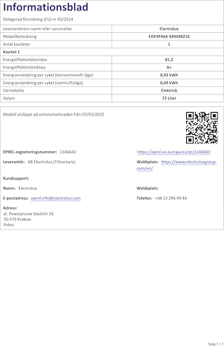 Electrolux EOF4P46X Multifunktions-Backofen, 72 l, Klasse A+, SurroundCook, Pyrolytische Reinigung, 589 x 594 x 569 mm, Edelstahl Anti-Fingerabdruck