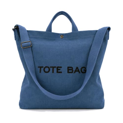 Image of Women Canvas Tote Bag Travel Shoulder Bag Large Capacity Crossbody Top Handle Fashion Handbags