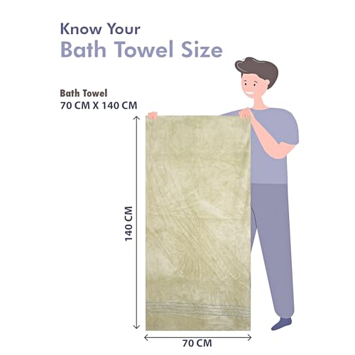 Image of Cortina Premium Solid Towels for Bath 70 x 140 cm 500 GSM Microfiber Bath Towels, Ultra Soft, Highly Absorbent & Quick Dry for Gym, Beach & Bathroom Towels for Men, Women & Kids Color : Beige