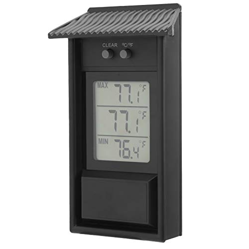 Weatherproof Digital Temperature Meter -20-50℃ ±1℃ Accuracy ABS Material ℃/℉ Display with Hook Compact Portable