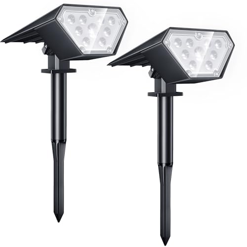 NFESOLAR ソーラー ガーデンライト スポットライト ソーラーライト屋外 庭園照明 明暗センサー 自動点灯/消灯 2200mAh大容量 IP67防水 防犯 防災 IP65 夜間自動点灯/昼間自動消灯 地中埋込型 パス 芝生/車道/壁掛け/歩道/植木/玄関先 ライトアップ アウトドア スポット