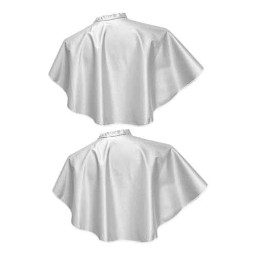 Delantal para peluquero, capa para el cabello 2 piezas blanca, capa desechable resistente a químicos para clientes de salón y barberos miniatura 1