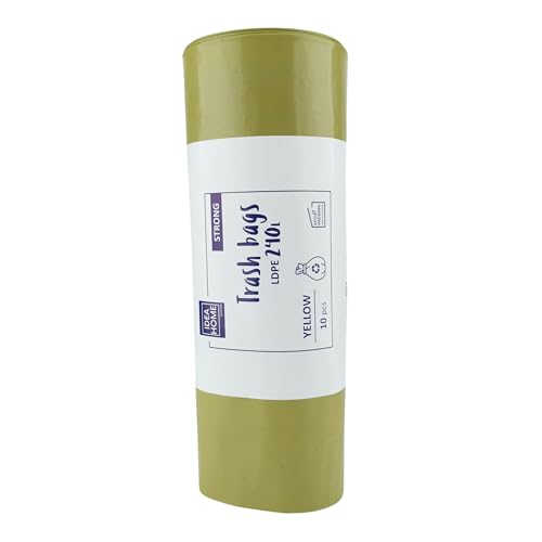 IDEA HOME LDPE Sacs Poubelle 240L x 10 Sacs - Résistant Sacs Poubelles pour le Recyclage, d'élimination des Déchets, Tri Sélectif, Solide - Jaune