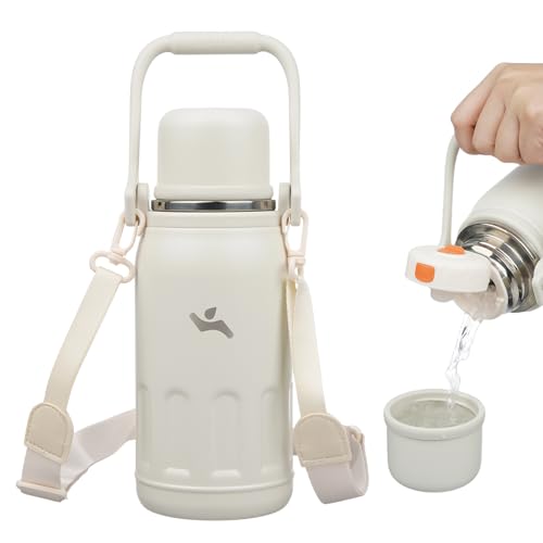Image of Konokyo 27oz Thermos for Cold Drinks, Insulated Water Bottle, Beige