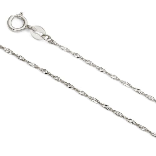 14K Yellow or White Gold Singapore Chain Dainty Gold Necklace For Women with Spring Ring Clasp2