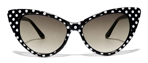 ShadyVEU Retro Oversized 90s High Point Cat Eye Polka Dot Frame Pin Up Womens Sunglasses2