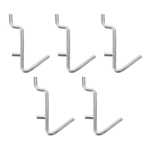 ULTECHNOVO Crochets 5 Pièces en Acier Inoxydable pour Panneau Perforé Forme Forte Capacité de Charge et Confortable pour Rangement Maison