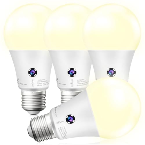 Sengled Dusk to Dawn Light Bulbs Outdoor A19 LED Sensor Bulbs 4 Pack 3000K Soft White 1200 Lumens 75W Equivalent 10.5W E26 Base Automatic On/Off Photocell Light Bulbs for Porch and Garage