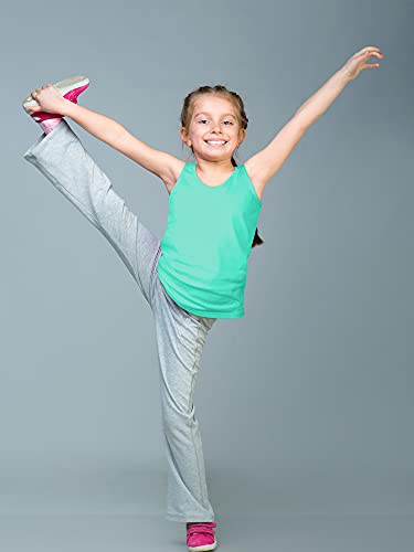 Image of SATINIOR 4 Pieces Girls Dance Tank Tops Racerback Crop Tops Sleeveless Dance Clothes for Girls Gymnastics