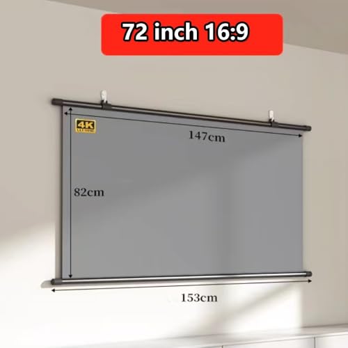 Pantalla de Proyector Manual Portátil 72" 16:9 Anti-Luz miniatura 7