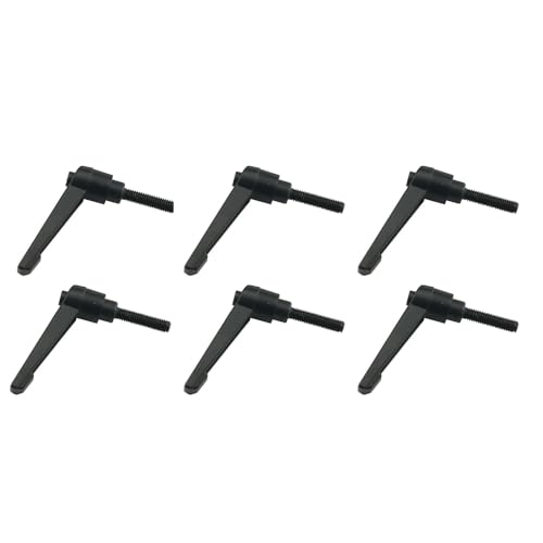 Image of 6PCS Adjustable Clamping Bar Handle M6x25mm Threaded Bolt Knob Screw Locking Quick Release Ratchet Button Handle for Milling Machine Drilling Machine Lathe Black