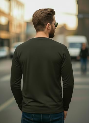 Image of Mack Jonney Men's Black Polyester Dry-Fit Full Sleeve T-Shirt | Stretchable Sports Gym Wear | Lightweight Casual Activewear Tshirt-JMAK-1