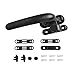 Aluminum Alloy Sash Lock Handle for and Doors, Anti Theft Door Security Handle with Flat Design, for Easy Install Lever for Kitchen Bathroom Office(Black Left)