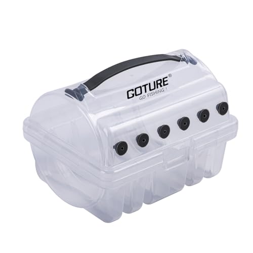 Goture Fishing Line Storage Box - 6 Slot Organizer (2 Large + 4 Standard), Clear Visibility,...