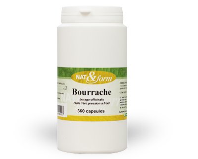 Naturellement huile bourrache + vit e 360 capsules